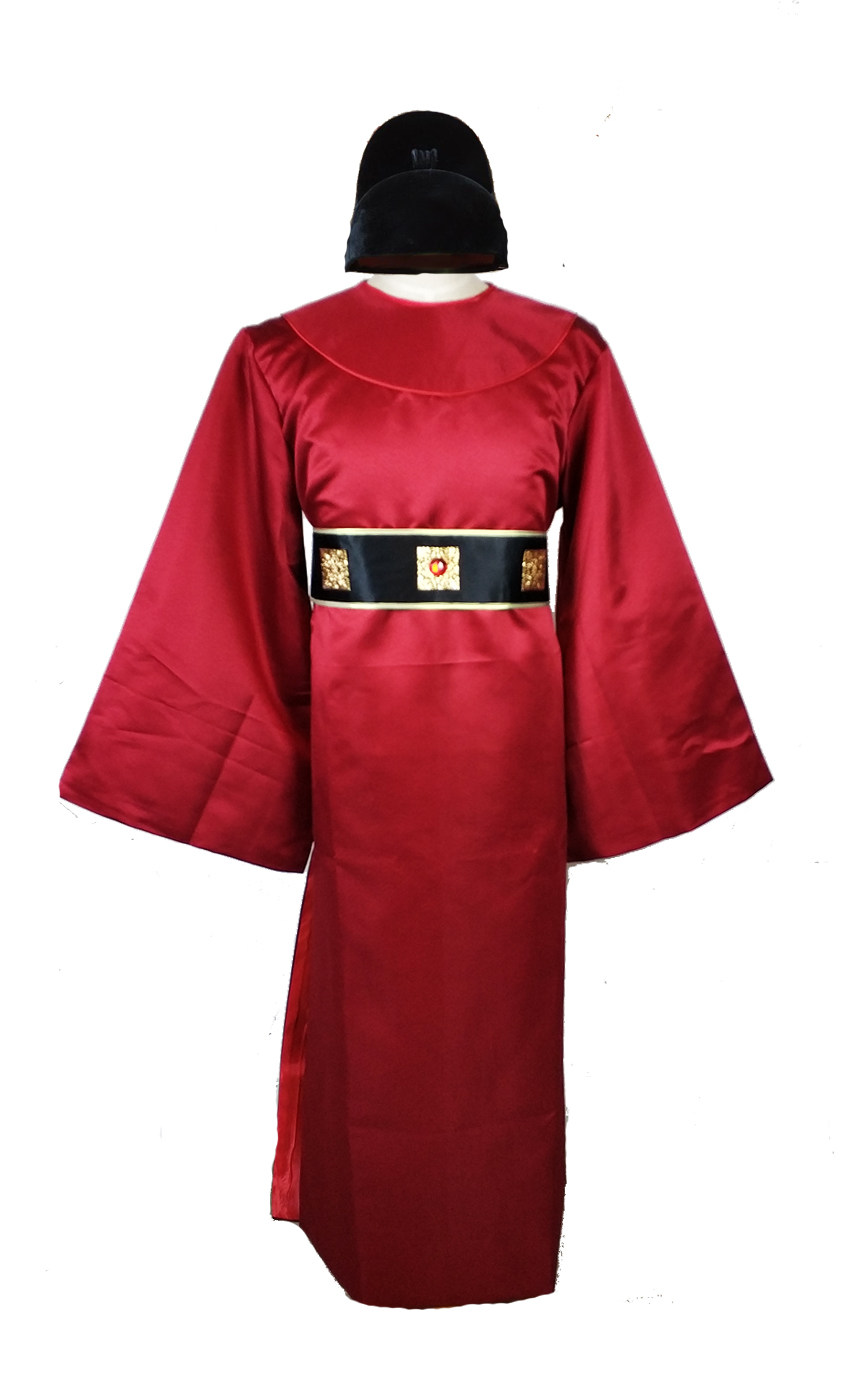 古装男汉服明朝宋朝唐朝太监宦官圆领汉服舞台演出服装戏服酒红色