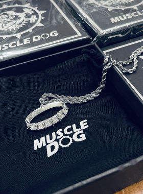 muscledog肌肉狗潮牌镶钻项链