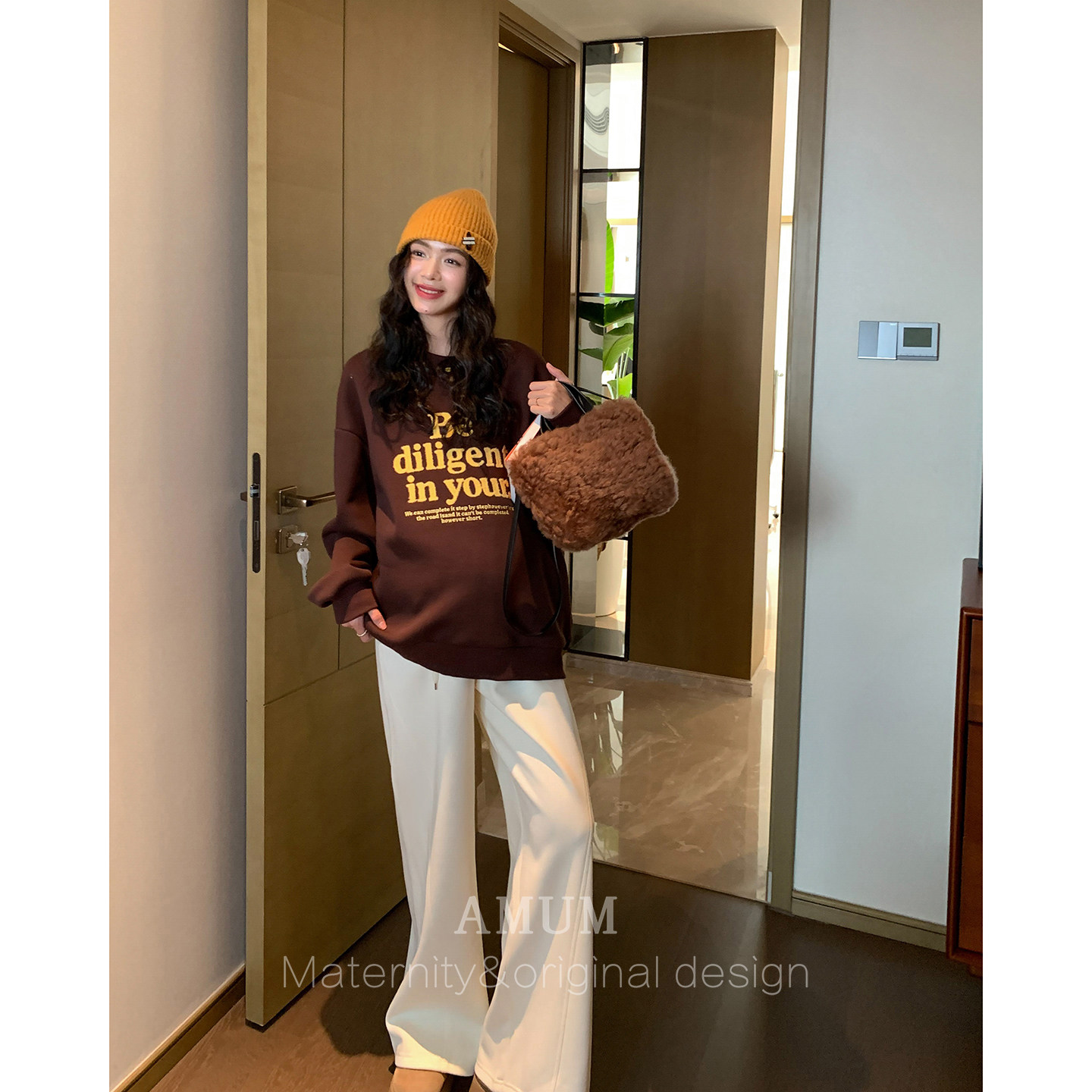 ◆AMUM孕妇装◆好穿团宠~通勤香蕉裤加厚加绒卫裤慵懒宽松休闲裤,淘宝优惠券,粉丝福利购,淘宝优惠卷