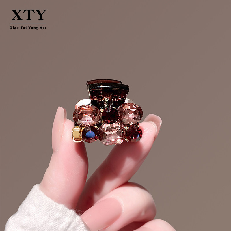 高级感日韩百搭2025新款粉紫色镶钻抓夹侧边夹气质时尚刘海夹发饰,淘宝优惠券,粉丝福利购,淘宝优惠卷