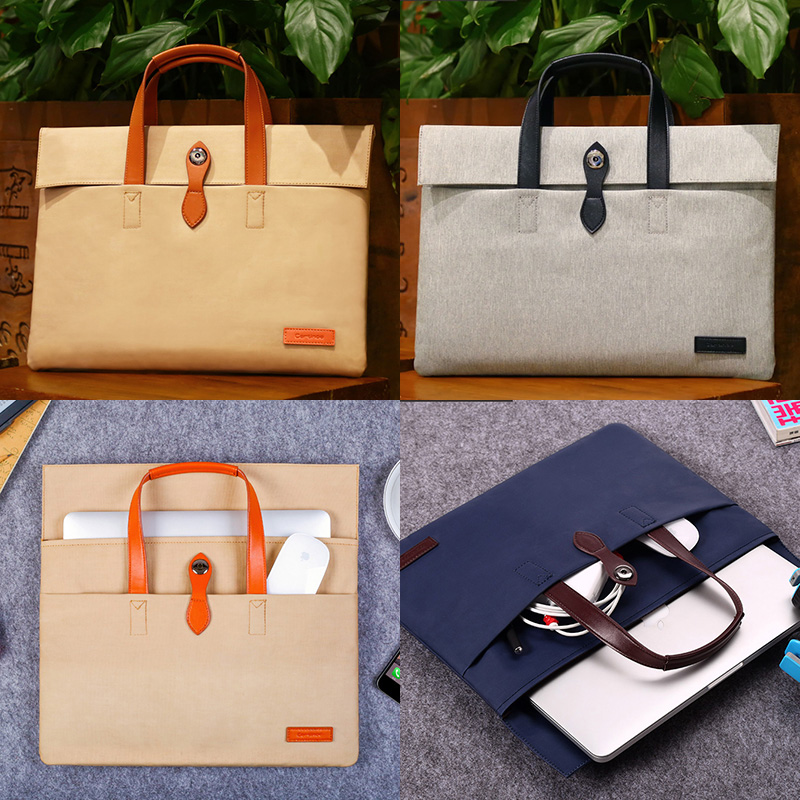手提膝上型電腦包男女mac蘋果Macbook小清新Air13.3小米Pro15華為matebook13聯想戴爾14華碩惠普15.6寸公文包