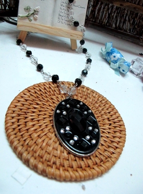 甜美彩色水钻流苏饰品项链