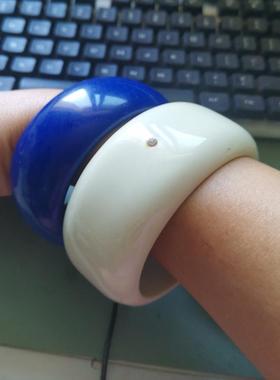 蓝色滴油质感夸张风手镯新品