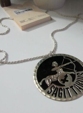 大气银色夸张多元素甜美风毛衣链