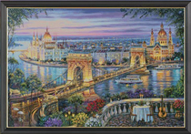 Cross Stitch Saga Format Redrawing XSD Source File Electronic Drawings Volga River Night View