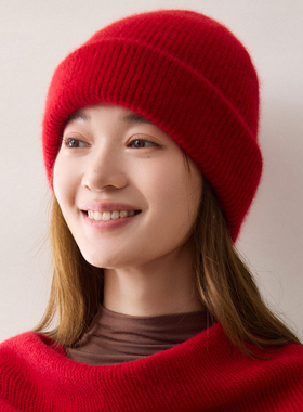 纯山羊绒针织帽男女秋冬加厚