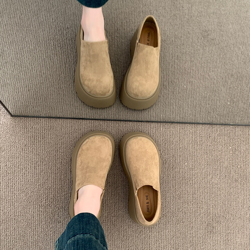 厚底增高勃肯鞋一脚蹬单鞋女2025新款秋季小个子女鞋博肯鞋乐福鞋,淘宝优惠券,粉丝福利购,淘宝优惠卷