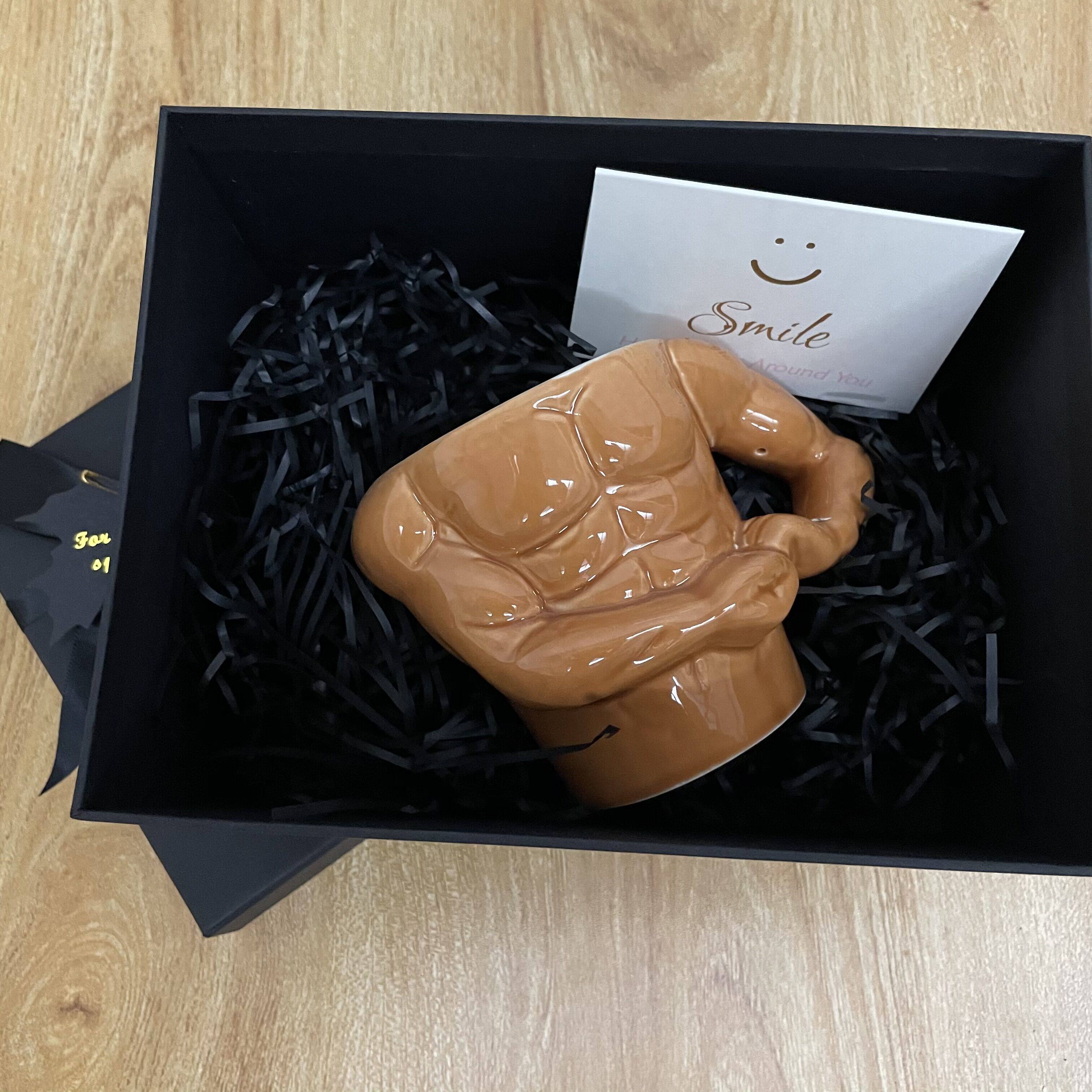 创意可爱猛男杯肌肉杯搞怪陶瓷马克杯猛男请安杯独特礼品生日礼物