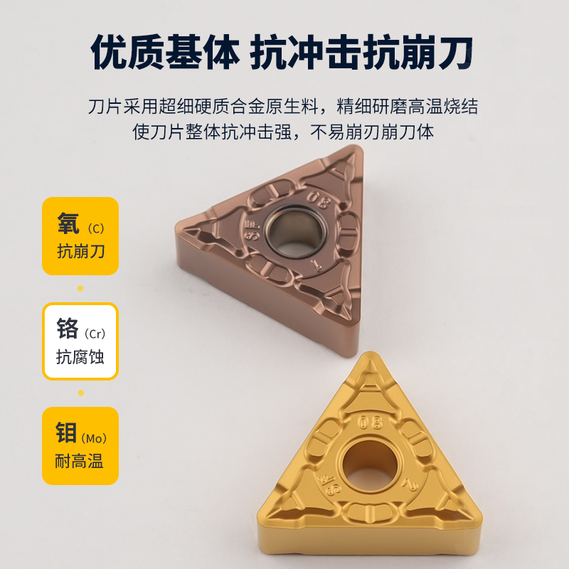 数控刀片三角形外圆车刀片TNMG160404-SF 钛合金不锈钢高线速度 - 图1