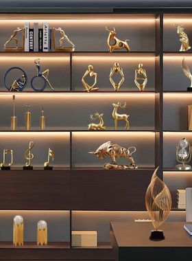 轻奢树脂摆件家居客厅办公室酒柜摆设电视柜书柜书架装饰品