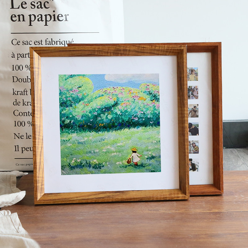 正方形实木画框装裱相框挂墙国画框十字绣裱框钻石画50cm33定制38,淘宝优惠券,粉丝福利购,淘宝优惠卷