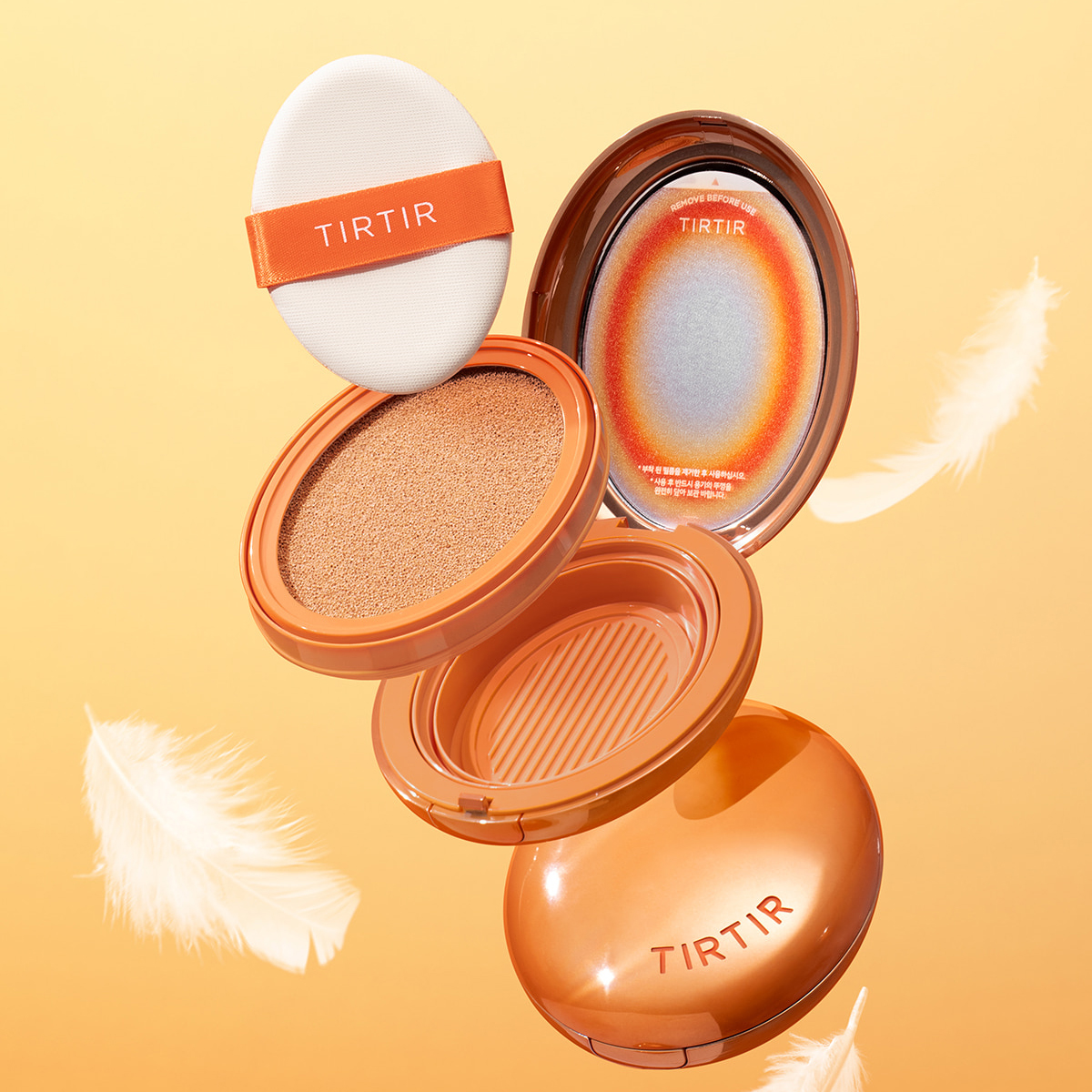 【韩国直邮】TIRTIR 2025新版保湿遮瑕持久妆效防晒气垫粉底 橘色 - 图0