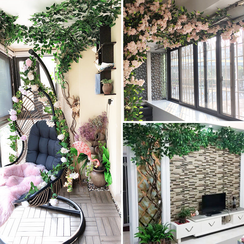 仿真榕树造景假树叶枯树藤绿叶藤条绿植墙门头橱窗服装店阳台装饰,淘宝优惠券,粉丝福利购,淘宝优惠卷