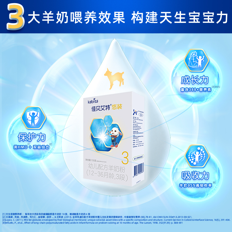 kabrita旗舰店【新品】佳贝艾特悠装pro婴幼儿羊奶粉3段盒装150g  12-36个月2
