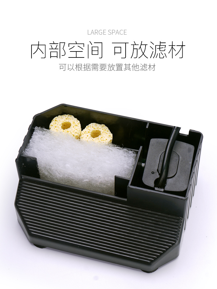 低水位过滤器乌龟缸过滤器多功能龟箱龟盆带爬台喂食盘 1.2cm可吸 - 图1