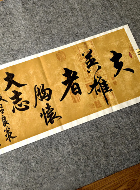 《夫英雄者，胸怀大志》  邱小刚手写书法作品    180X50厘米