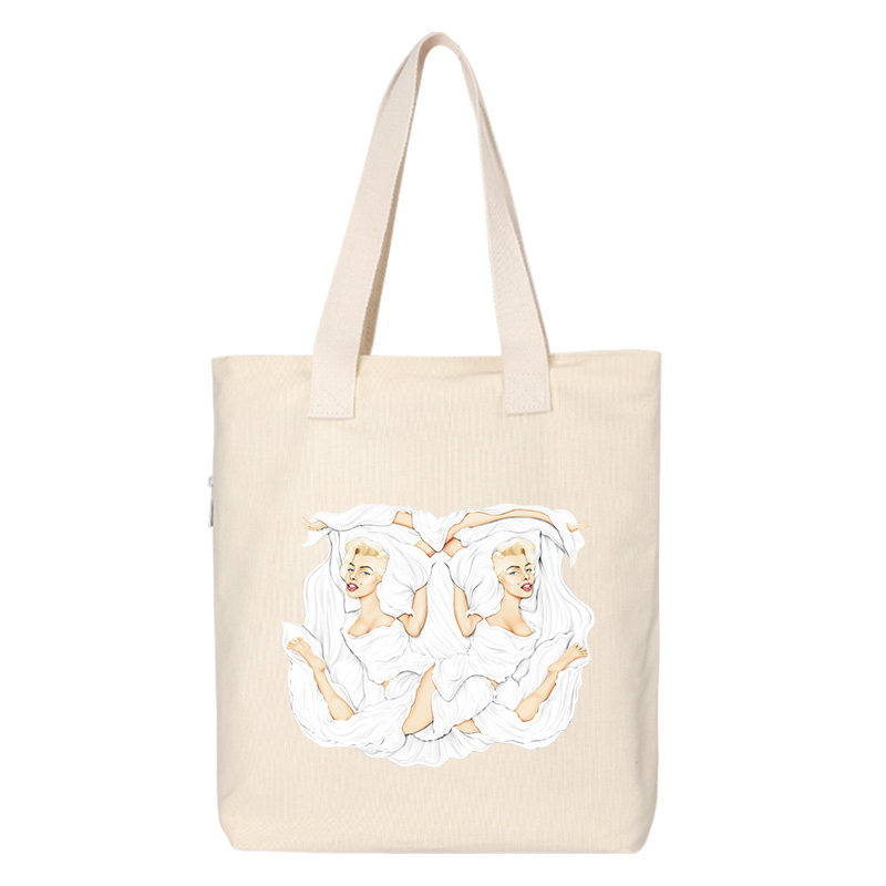 秀洛玛丽莲梦露恶搞同人帆布包学院风背包单肩包简约手提袋托特包,淘宝优惠券,粉丝福利购,淘宝优惠卷