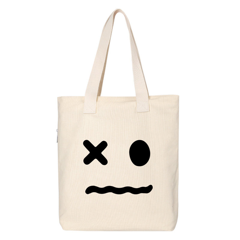 秀洛惊恐微表情帆布包学生单肩包斜挎包手拎包托特包手提袋大容量,淘宝优惠券,粉丝福利购,淘宝优惠卷