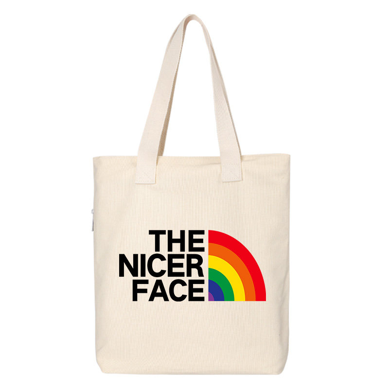 秀洛恶搞彩虹面帆布包单肩包背包通勤托特包女手提包购物袋书包,淘宝优惠券,粉丝福利购,淘宝优惠卷