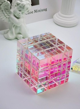 太阳捕手合色棱镜阳光朴手光之立方体摆件水晶玻璃女朋友生日礼物