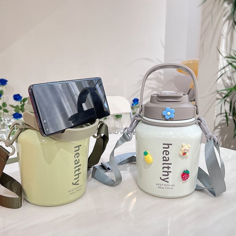 大肚杯水杯保温杯女生高颜值大容量316不锈钢吸管保冷热水壶杯子,淘宝优惠券,粉丝福利购,淘宝优惠卷