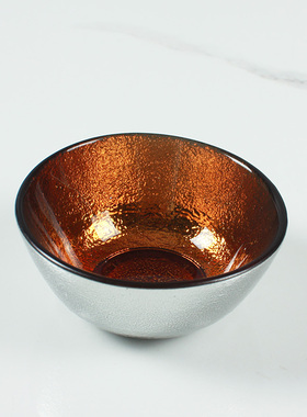 轻奢极简样板间电镀银色玻璃小碗调味碟日式鼓油碟