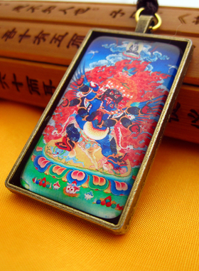 YC4842新款大号长方普巴金刚唐卡古青铜佛牌挂坠法会结缘吊坠定制