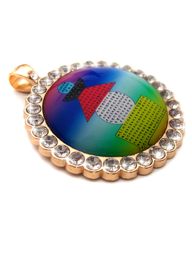 YC4323精品一切如来心秘密全身舍利宝箧印陀罗尼经咒塔镶钻佛牌