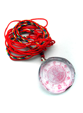 YC2825晶莹剔透透明水晶莲师转运除障咒项链随身防水项链吊坠定制