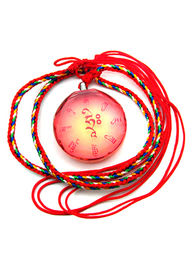 YC2849晶莹剔透作明佛母心咒水晶五彩金刚绳随身结缘防水佛咒吊坠