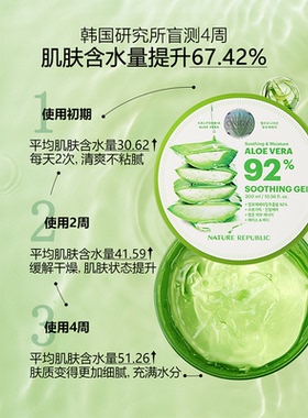 自然乐园芦荟胶补水保湿舒缓自然面霜男女专用共和国面膜凝胶官方