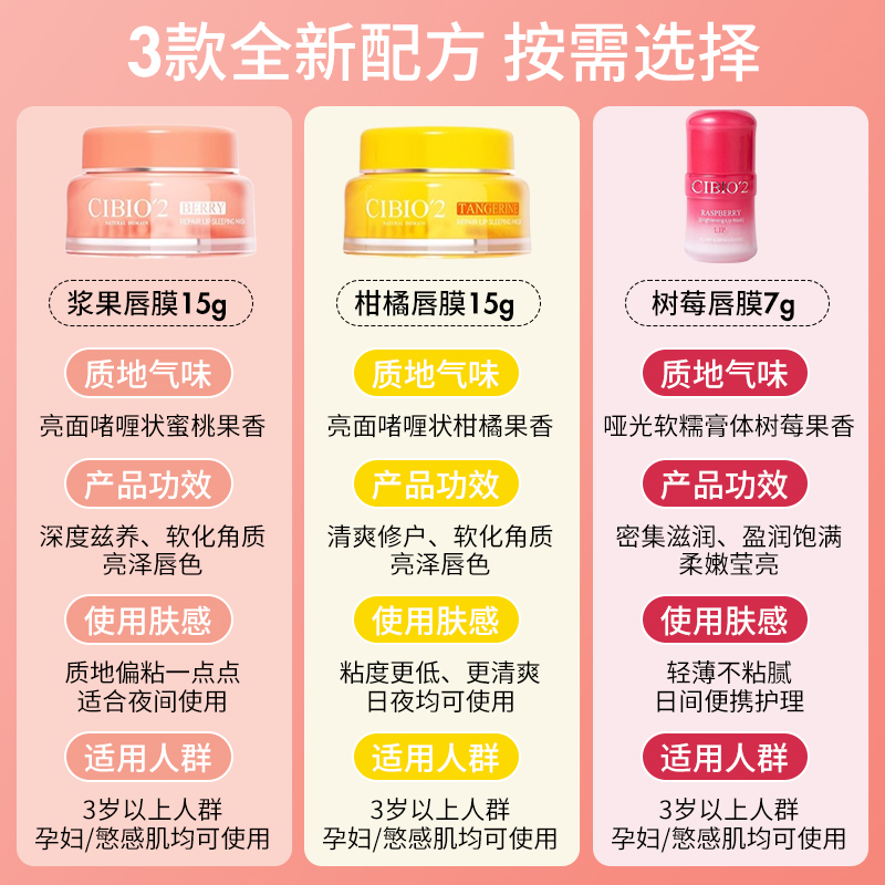 cibio2泰国睡眠保湿唇膜去死皮淡化唇纹唇部补水滋润修护润唇膏女 - 图0