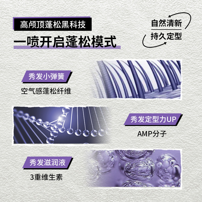 BABI空气感定型喷雾定发蓬松头发男士女神器自然不软塌高颅顶定形,淘宝优惠券,粉丝福利购,淘宝优惠卷