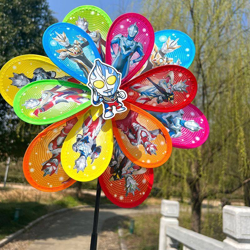 双层卡通风车批发儿童玩具幼儿园地摊摆地摊礼品手持风车户外装饰,淘宝优惠券,粉丝福利购,淘宝优惠卷