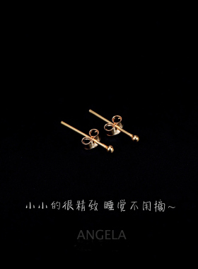 耳钉纯银迷你超小14k隐形防过敏