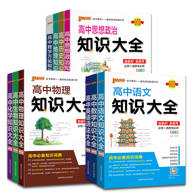 2024版pass绿卡图书高中数理化生数学物理化学生物语文英语政治历史地理知识大全高一高二高三新高考教辅资料书基础知识清单新高考 - 图3