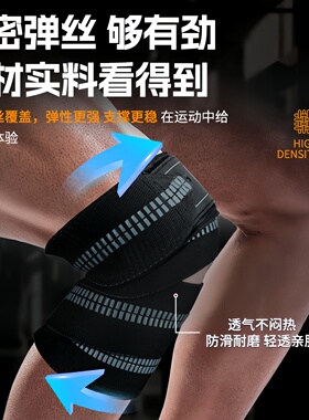 LP 1615CK缠绕式运动护膝举重深蹲弹力绷带健身训练力量举重护具