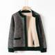 Middle-aged and elderly temperament mother dressed in winter coat old lady cardigan warm grandma dressed in thick plush top for women