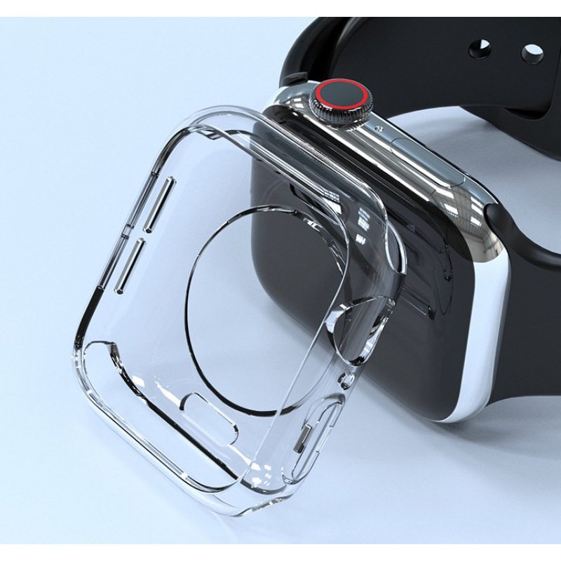 适用苹果手表S11applewatchS10软硅胶套iwatchS9/8/7/6/5/4/se3高清透明表壳水凝膜ultra3半包TPU手表保护壳,淘宝优惠券,粉丝福利购,淘宝优惠卷
