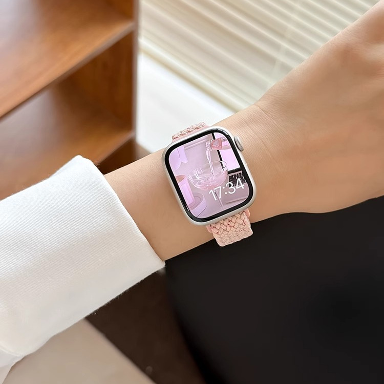 适用苹果手表iwatchS11编织磁吸表带S10细款尼龙新款透气女小蛮腰ultra3夏天运动腕带applewatch9/8/7/6/SE3 - 图1