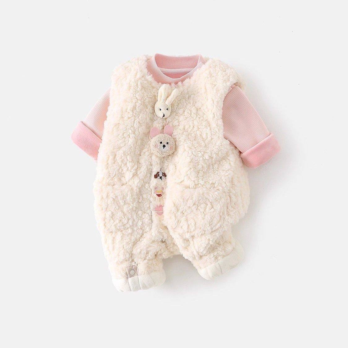 品牌撤柜清仓女童套装秋冬超萌背带裤婴儿衣服宝宝加绒加厚外出服,淘宝优惠券,粉丝福利购,淘宝优惠卷