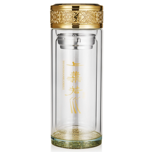 双层茶杯大容量玻璃杯男女杯子家用水杯茶水分离办公杯加厚防烫 - 图3