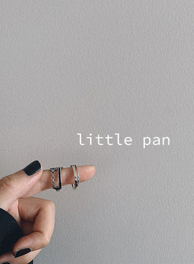 字母吊坠925纯银韩国ins极简戒指