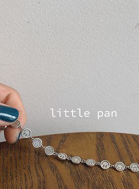 韩国ins连串笑脸925纯银女项链