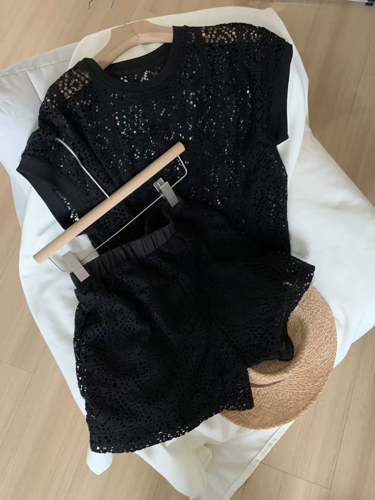 (Cross-border trading), summer cute lace T-shirt sleevless, set, elastic waist