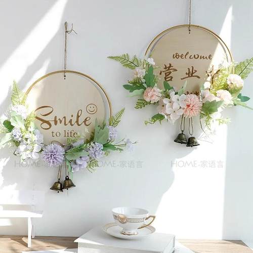 挂牌文字图案定制店铺设计室二维码电话LOGO数字花艺门牌装饰挂件 - 图1