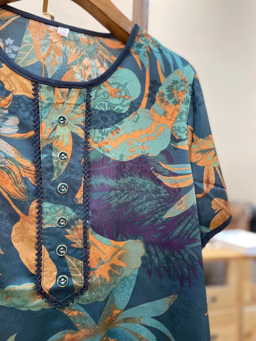 夏季新品真丝透气印花拼接套装 KOUSHANG 小默严选 蔻尚苏州店 夏季新品真丝透气印花拼接套装 KOUSHANG 小默严选 蔻尚苏州店