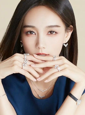 银镀金女V形白鹭珍珠项链通勤OL