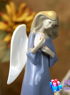 外贸陶瓷生日结婚音乐天使摆件