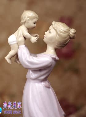 陶瓷母爱新生儿我的亲亲宝贝摆件